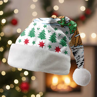 Jordan Christmas Santa Hat with Petra Monastery Snow Christmas Trees and Candy Cane Pattern - Wonder Print Shop