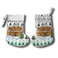 Jordan Christmas Stocking with Petra Monastery Snow Christmas Trees and Candy Cane Pattern - Wonder Print Shop