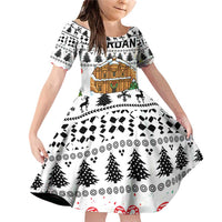 Jordan Christmas Family Matching Off Shoulder Short Dress and Hawaiian Shirt with Petra Monastery Snow Christmas Trees and Candy Cane Pattern - Wonder Print Shop