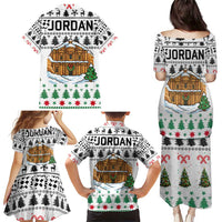 Jordan Christmas Family Matching Puletasi and Hawaiian Shirt with Petra Monastery Snow Christmas Trees and Candy Cane Pattern - Wonder Print Shop