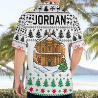 Jordan Christmas Hawaiian Shirt with Petra Monastery Snow Christmas Trees and Candy Cane Pattern - Wonder Print Shop
