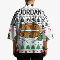 Jordan Christmas Kimono with Petra Monastery Snow Christmas Trees and Candy Cane Pattern - Wonder Print Shop