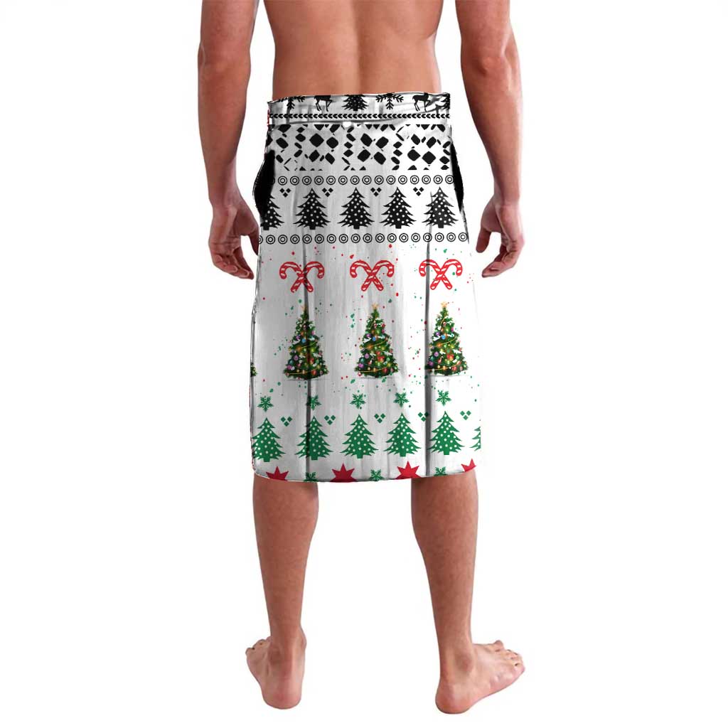 Jordan Christmas Lavalava with Petra Monastery Snow Christmas Trees and Candy Cane Pattern - Wonder Print Shop