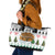 Jordan Christmas Leather Tote Bag with Petra Monastery Snow Christmas Trees and Candy Cane Pattern - Wonder Print Shop