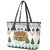 Jordan Christmas Leather Tote Bag with Petra Monastery Snow Christmas Trees and Candy Cane Pattern - Wonder Print Shop