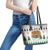 Jordan Christmas Leather Tote Bag with Petra Monastery Snow Christmas Trees and Candy Cane Pattern - Wonder Print Shop