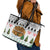 Jordan Christmas Leather Tote Bag with Petra Monastery Snow Christmas Trees and Candy Cane Pattern - Wonder Print Shop
