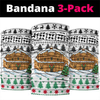 Jordan Christmas Neck Gaiter with Petra Monastery Snow Christmas Trees and Candy Cane Pattern - Wonder Print Shop