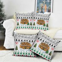 Jordan Christmas Pillow Cover with Petra Monastery Snow Christmas Trees and Candy Cane Pattern - Wonder Print Shop