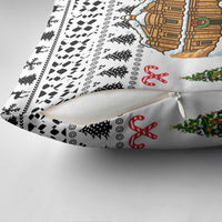 Jordan Christmas Pillow Cover with Petra Monastery Snow Christmas Trees and Candy Cane Pattern - Wonder Print Shop