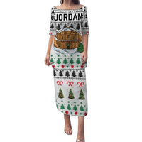 Jordan Christmas Puletasi with Petra Monastery Snow Christmas Trees and Candy Cane Pattern - Wonder Print Shop