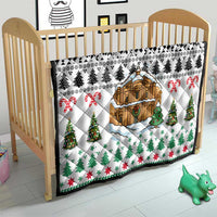 Jordan Christmas Quilt with Petra Monastery Snow Christmas Trees and Candy Cane Pattern - Wonder Print Shop
