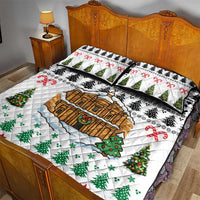 Jordan Christmas Quilt Bed Set with Petra Monastery Snow Christmas Trees and Candy Cane Pattern - Wonder Print Shop