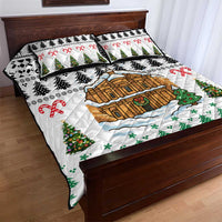 Jordan Christmas Quilt Bed Set with Petra Monastery Snow Christmas Trees and Candy Cane Pattern - Wonder Print Shop
