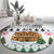 Jordan Christmas Round Carpet with Petra Monastery Snow Christmas Trees and Candy Cane Pattern - Wonder Print Shop