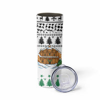 Jordan Christmas Skinny Tumbler with Petra Monastery Snow Christmas Trees and Candy Cane Pattern - Wonder Print Shop
