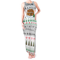 Jordan Christmas Tank Maxi Dress with Petra Monastery Snow Christmas Trees and Candy Cane Pattern - Wonder Print Shop