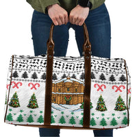 Jordan Christmas Travel Bag with Petra Monastery Snow Christmas Trees and Candy Cane Pattern - Wonder Print Shop