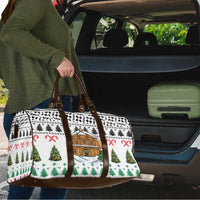 Jordan Christmas Travel Bag with Petra Monastery Snow Christmas Trees and Candy Cane Pattern - Wonder Print Shop
