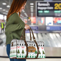 Jordan Christmas Travel Bag with Petra Monastery Snow Christmas Trees and Candy Cane Pattern - Wonder Print Shop