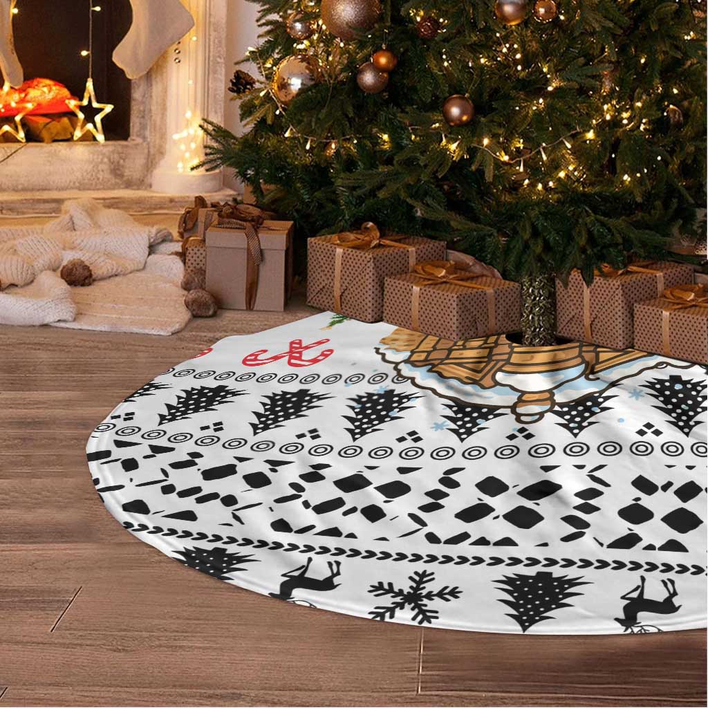 Jordan Christmas Tree Skirt with Petra Monastery Snow Christmas Trees and Candy Cane Pattern - Wonder Print Shop