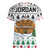 Jordan Christmas Women V-Neck T-Shirt with Petra Monastery Snow Christmas Trees and Candy Cane Pattern - Wonder Print Shop