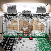 Jordan Christmas Back Car Seat Cover with Santa Snow Village Green and Black Snowflake Tree Pattern - Wonder Print Shop