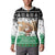 Jordan Christmas Button Sweatshirt with Santa Snow Village Green and Black Snowflake Tree Pattern - Wonder Print Shop