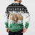 Jordan Christmas Button Sweatshirt with Santa Snow Village Green and Black Snowflake Tree Pattern - Wonder Print Shop