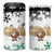 Jordan Christmas 4 in 1 Can Cooler Tumbler with Santa Snow Village Green and Black Snowflake Tree Pattern - Wonder Print Shop