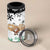 Jordan Christmas 4 in 1 Can Cooler Tumbler with Santa Snow Village Green and Black Snowflake Tree Pattern - Wonder Print Shop