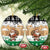 Jordan Christmas Ceramic Ornament with Santa Snow Village Green and Black Snowflake Tree Pattern - Wonder Print Shop