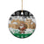 Jordan Christmas Ceramic Ornament with Santa Snow Village Green and Black Snowflake Tree Pattern - Wonder Print Shop