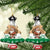 Jordan Christmas Ceramic Ornament with Santa Snow Village Green and Black Snowflake Tree Pattern - Wonder Print Shop