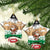 Jordan Christmas Ceramic Ornament with Santa Snow Village Green and Black Snowflake Tree Pattern - Wonder Print Shop