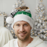 Jordan Christmas Santa Hat with Santa Snow Village Green and Black Snowflake Tree Pattern - Wonder Print Shop