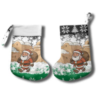 Jordan Christmas Stocking with Santa Snow Village Green and Black Snowflake Tree Pattern - Wonder Print Shop