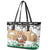 Jordan Christmas Leather Tote Bag with Santa Snow Village Green and Black Snowflake Tree Pattern - Wonder Print Shop