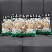 Jordan Christmas Pillow Cover with Santa Snow Village Green and Black Snowflake Tree Pattern - Wonder Print Shop