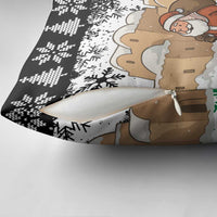 Jordan Christmas Pillow Cover with Santa Snow Village Green and Black Snowflake Tree Pattern - Wonder Print Shop