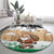 Jordan Christmas Round Carpet with Santa Snow Village Green and Black Snowflake Tree Pattern - Wonder Print Shop