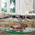 Jordan Christmas Round Carpet with Santa Snow Village Green and Black Snowflake Tree Pattern - Wonder Print Shop