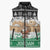 Jordan Christmas Sleeveless Puffer Jacket with Santa Snow Village Green and Black Snowflake Tree Pattern - Wonder Print Shop