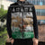 Jordan Christmas Sleeveless Puffer Jacket with Santa Snow Village Green and Black Snowflake Tree Pattern - Wonder Print Shop