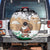 Jordan Christmas Spare Tire Cover with Santa Snow Village Green and Black Snowflake Tree Pattern - Wonder Print Shop
