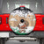 Jordan Christmas Spare Tire Cover with Santa Snow Village Green and Black Snowflake Tree Pattern - Wonder Print Shop