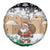 Jordan Christmas Spare Tire Cover with Santa Snow Village Green and Black Snowflake Tree Pattern - Wonder Print Shop