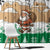 Jordan Christmas Window Curtain with Santa Snow Village Green and Black Snowflake Tree Pattern - Wonder Print Shop