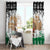 Jordan Christmas Window Curtain with Santa Snow Village Green and Black Snowflake Tree Pattern - Wonder Print Shop