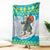 Kazakhstan Christmas Blanket with Santa Skiing in Traditional Outfit Snow Mountain and Sun Pattern - Wonder Print Shop